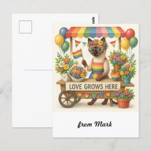 Carte Postale Cat Pride Paws Pride d'inspiration chat LGBTQ