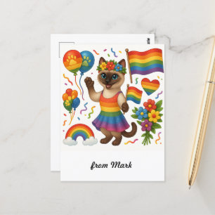 Carte Postale Cat Pride Paws Pride d'inspiration chat LGBTQ