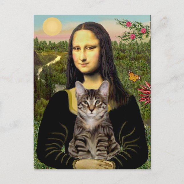Carte Postale CAT (Tabby) - Mona Lisa (Devant)
