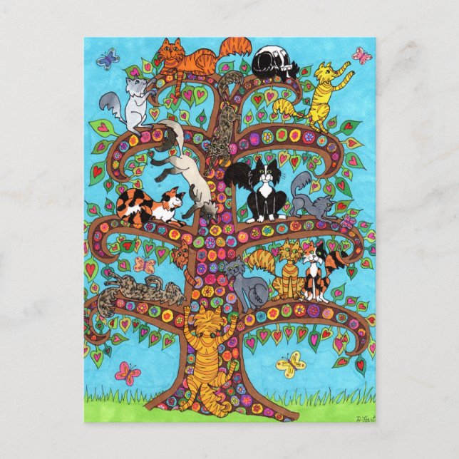 Carte Postale Cat Tree of Life 2 (Devant)