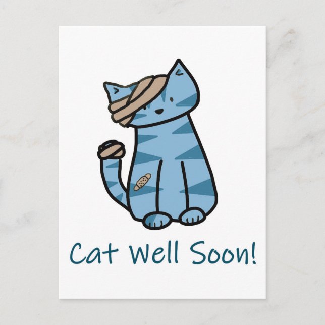 Carte Postale Cat Well Soon postcard Postcrossing get Mode (Devant)