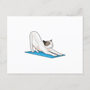 Carte Postale Cat Yoga Méditation Fitness