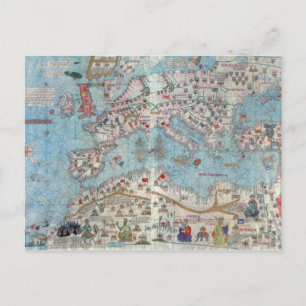 Carte Postale Catalan Atlas : Détail de l'Afrique du Nord et de 
