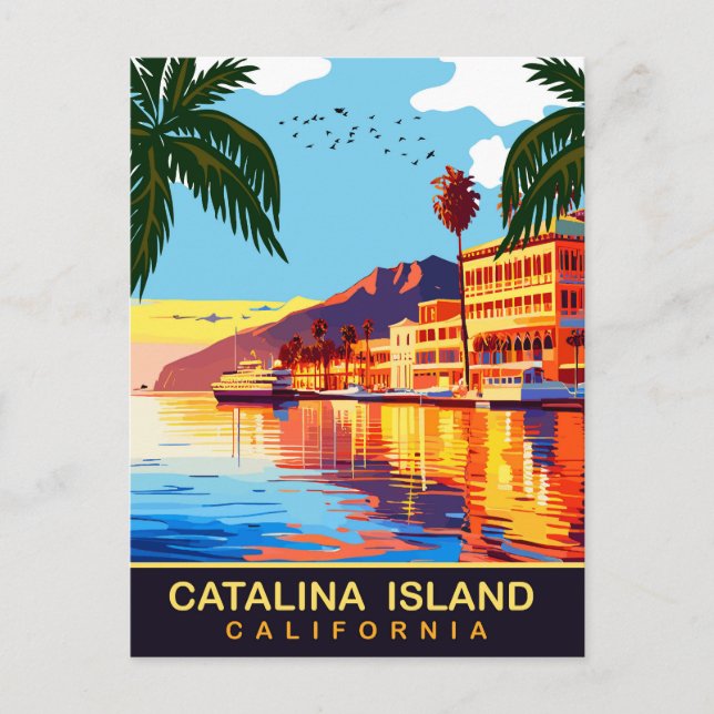 Carte Postale Catalina Island, CA, Réflexions sur l'eau, Voyage (Devant)