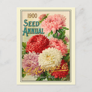 Carte Postale Catalogue vintage de semences de fleurs de jardina
