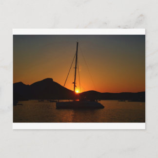 Carte Postale Catamaran au coucher du soleil Ibiza.JPG