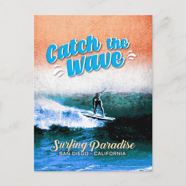 Carte Postale Catch the Wave - Le paradis du surf (Devant)