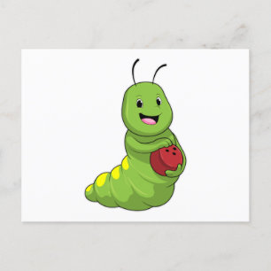 Carte Postale Caterpillar au Bowling avec Bowling ball