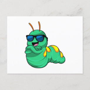 Carte Postale Caterpillar avec lunettes de soleil