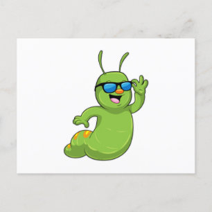 Carte Postale Caterpillar avec lunettes de soleil