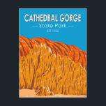 Carte Postale Cathedral Gorge State Park Nevada Vintage<br><div class="desc">Design artistique du Cathedral Gorge State Park. Le parc national présente un paysage spectaculaire d'argile bentonite érodée et molle.</div>