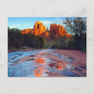 Carte Postale Cathedral Rock reflecting in Oak Creek at Sunset