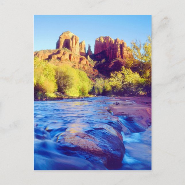Carte Postale Cathedral Rock se reflétant dans Oak Creek, Arizon (Devant)