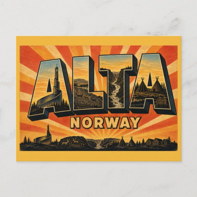 Carte Postale Cathédrale d'Alta en Norvège (Devant)