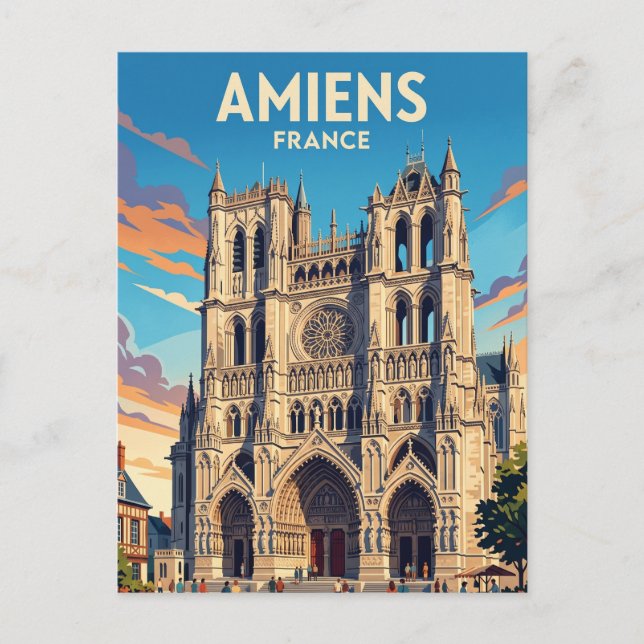 Carte Postale Cathédrale d'Amiens France (Devant)