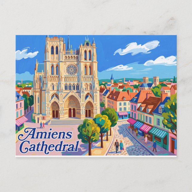 Carte Postale Cathédrale d'Amiens France (Devant)