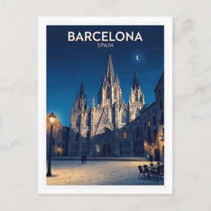 Carte Postale Cathédrale de Barcelone Quartier gothique Espagne