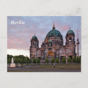 Carte Postale Cathédrale de Berlin avec Tour de Télévision et Lu