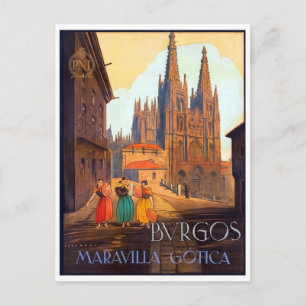 Carte Postale Cathédrale de Burgos, trois femmes dans la rue
