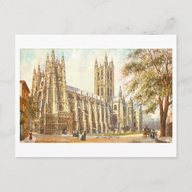 Carte Postale Cathédrale de Canterbury vintage (Devant)