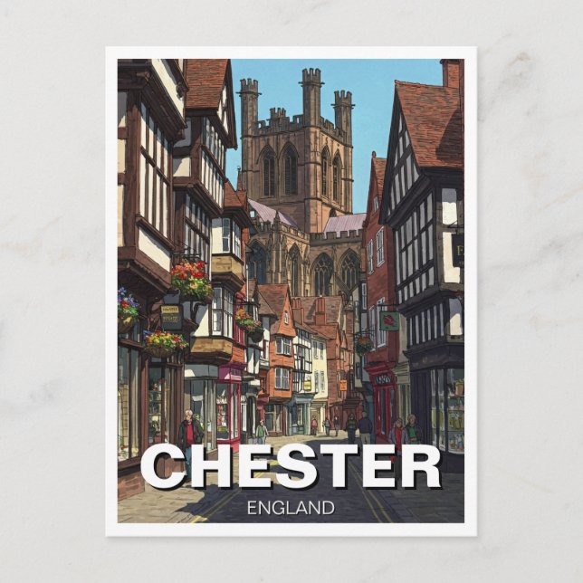 Carte Postale Cathédrale de Chester Angleterre Voyage (Devant)