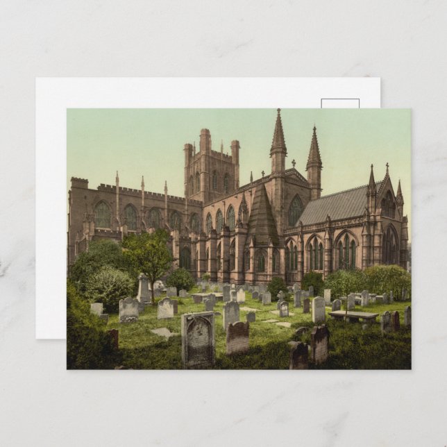 Carte Postale Cathédrale de Chester, Cheshire, Angleterre (Devant / Derrière)