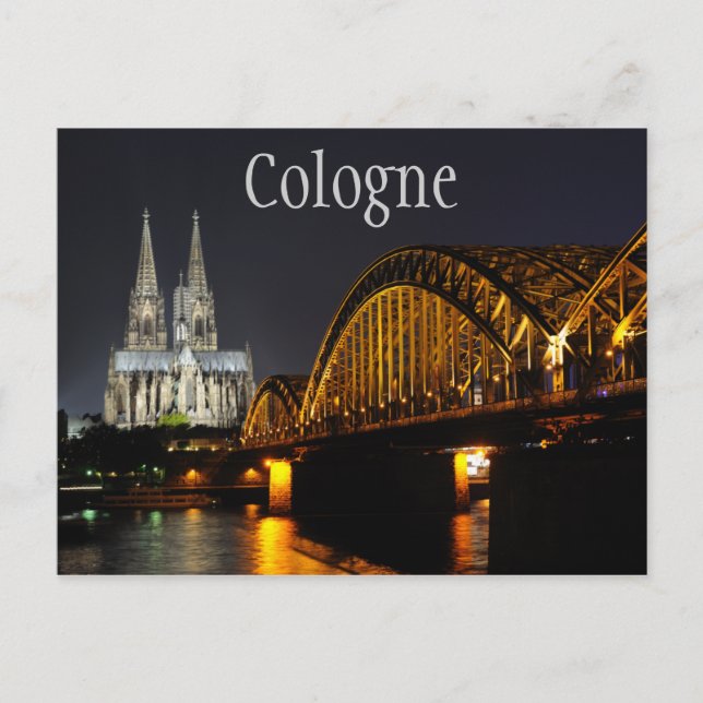 Carte Postale Cathédrale de Cologne, Pont Hohenzollern, Allemagn (Devant)