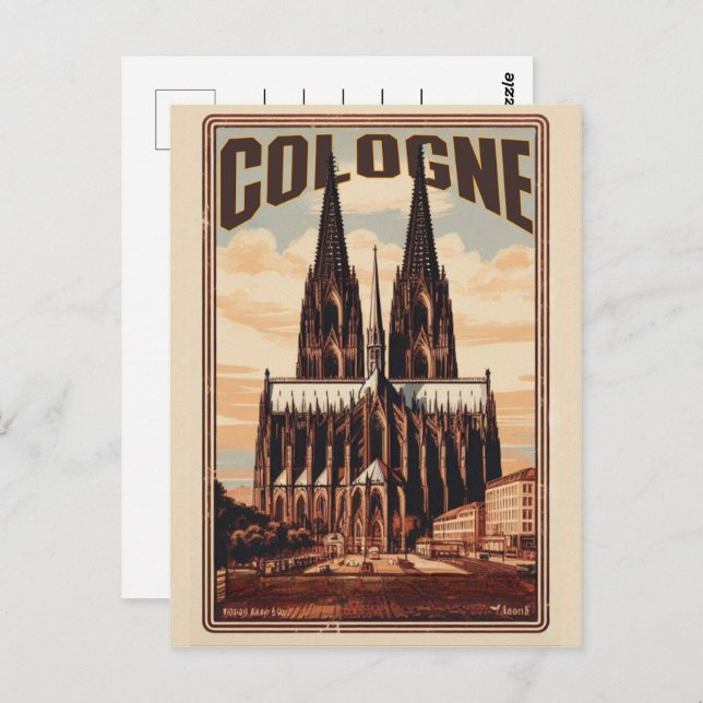 Carte Postale Cathédrale de Cologne, vacances allemandes de Colo (Devant / Derrière)