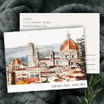 Carte Postale Cathédrale de Florence Italie Aquarelle Voyage Ita<br><div class="desc">Si vous avez besoin d'autres personnalisations,  n'hésitez pas à m'envoyer un email à yellowfebstudio@gmail.com. ou envoyez un message via Zazzle.</div>