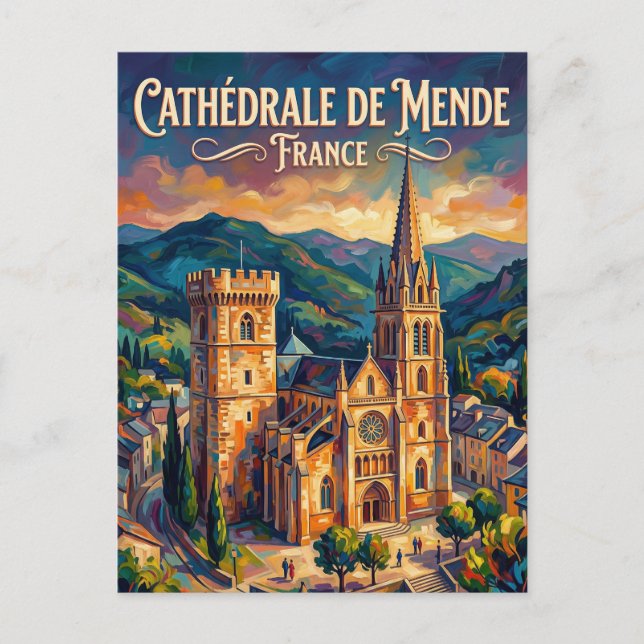Carte Postale Cathédrale de Mende France (Devant)