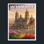 Carte Postale Cathédrale de Mexico<br><div class="desc">Mexico se déroule à travers un bassin d'altitude entouré de montagnes surmontées de volcans et parsemé de vestiges de son passé aztèque. Au coeur de la ville se trouve le Zócalo, l'une des plus grandes places du monde, où les flèches montantes de la cathédrale métropolitaine se dressent à côté des...</div>