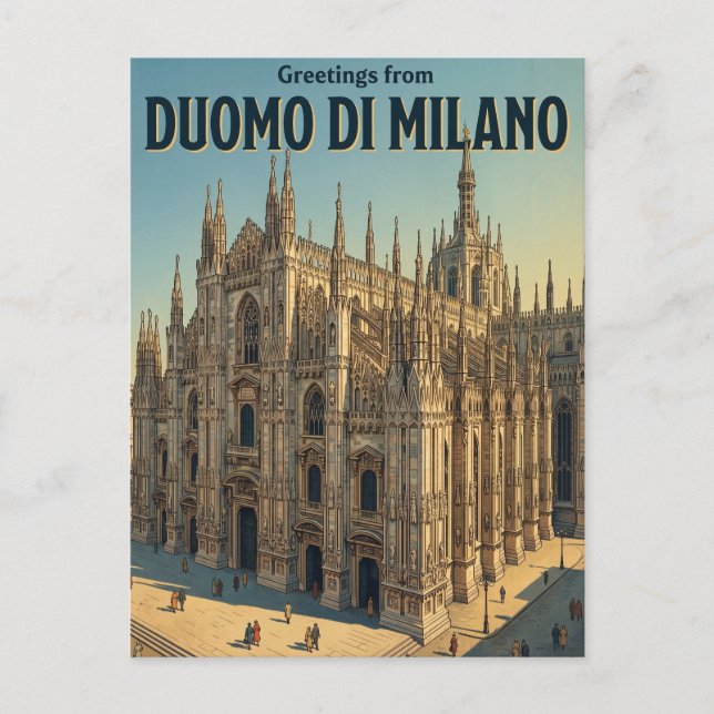 Carte Postale Cathédrale de Milan Italie (Devant)