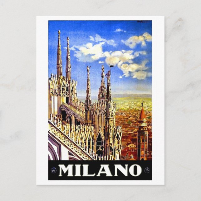 Carte Postale Cathédrale de Milan, Italie, paysage, voyage vinta (Devant)