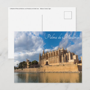 Carte Postale Cathédrale de Palma de Majorque à l'heure d'or