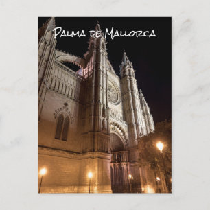 Carte Postale Cathédrale de Palma de Majorque la nuit - Espagne