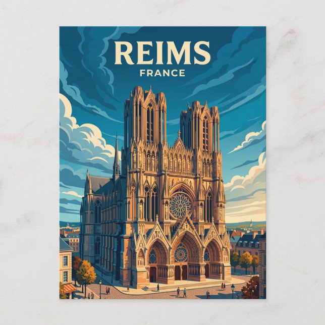 Carte Postale Cathédrale de Reims France (Devant)