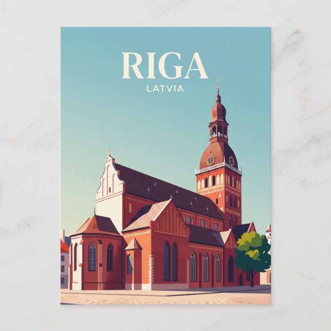 Carte Postale Cathédrale de Riga Lettonie (Devant)