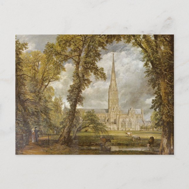 Carte Postale Cathédrale de Salisbury par John Constable Postcar (Devant)