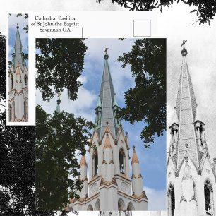 Carte Postale Cathédrale de Savannah Basilique de Saint Jean le 