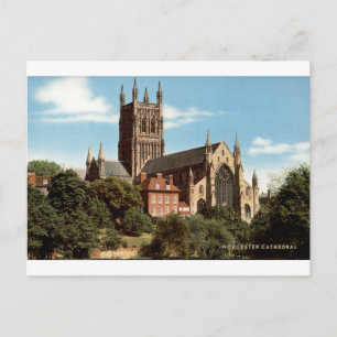 Carte Postale Cathédrale de Worcester Vue Couleur Vintage
