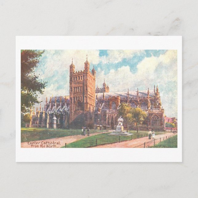 Carte Postale Cathédrale d'Exeter vintage (Devant)