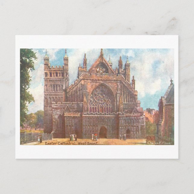 Carte Postale Cathédrale d'Exeter vintage (Devant)