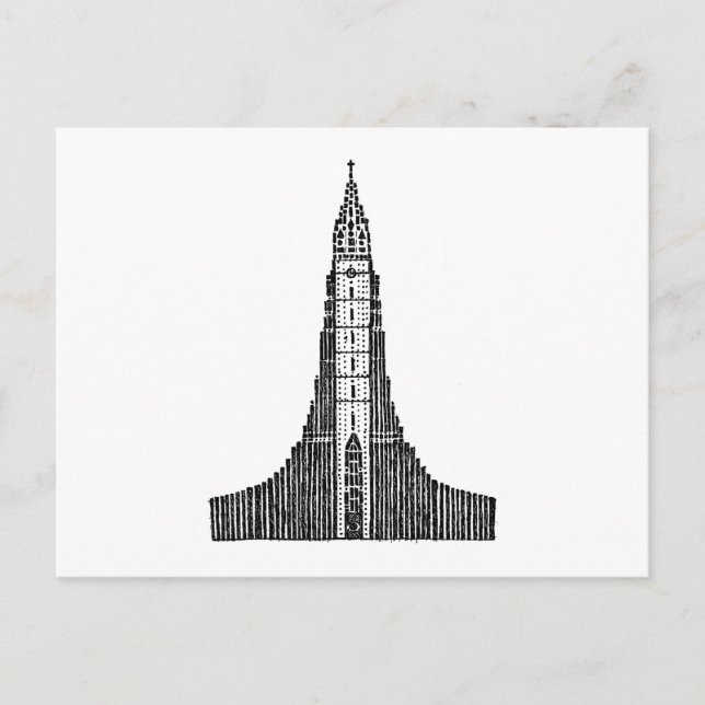 Carte Postale Cathédrale d'Islande (Hallgrimskirkja) (Devant)