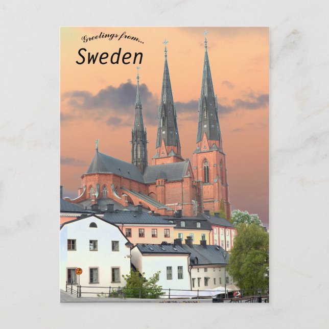 Carte Postale Cathédrale d'Uppsala à Uppsala Suède (Devant)