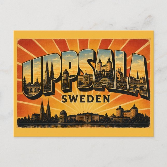 Carte Postale Cathédrale d'Uppsala en Suède (Devant)