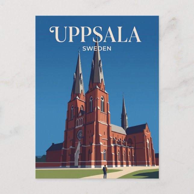 Carte Postale Cathédrale d'Uppsala Suède (Devant)