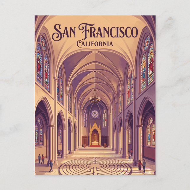 Carte Postale Cathédrale Grace USA (Devant)