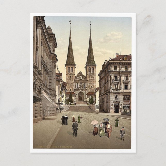 Carte Postale Cathédrale, Lucerne, Suisse vintage Photoc (Devant)