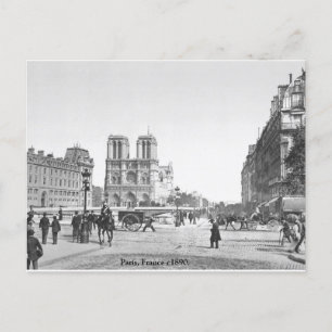 Carte Postale Cathédrale Notre-Dame c1890, Paris vintage France
