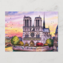 Cathédrale Notre-Dame de Paris Aquarelle
